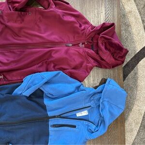 Xersion Kids' Burgundy and Sky Blue Hooded Puffers